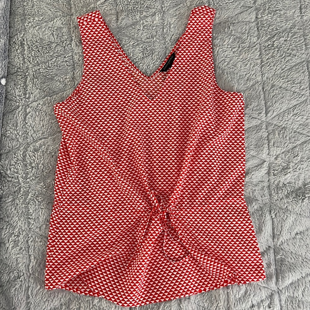 Red/white Banana Republic blouse. Size Medium.